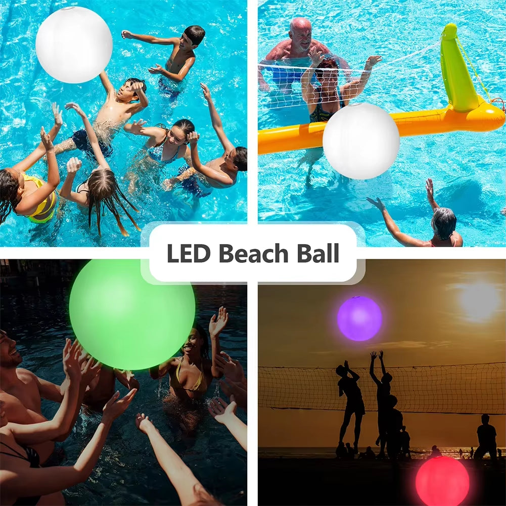 Illuminate Your Summer Fun with Our 16-Color LED Glowing Inflatable Beach Ball – Perfect for Pool Parties and Outdoor Events!
