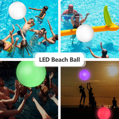 Illuminate Your Summer Fun with Our 16-Color LED Glowing Inflatable Beach Ball – Perfect for Pool Parties and Outdoor Events!