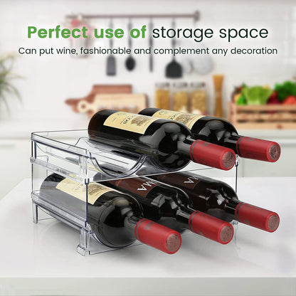 Maximize Your Space with Our Stylish 2-Pack Water Bottle Organizer - Perfect for Cabinets and Refrigerators!