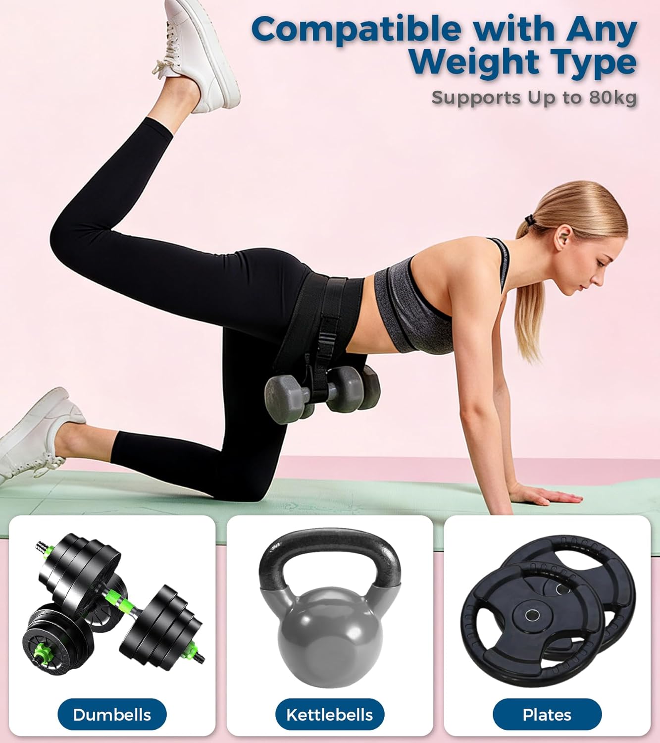 Elevate Your Workout with Our Adjustable Hip Thrust Belt - Perfect for Dumbbells, Kettlebells & Plates!