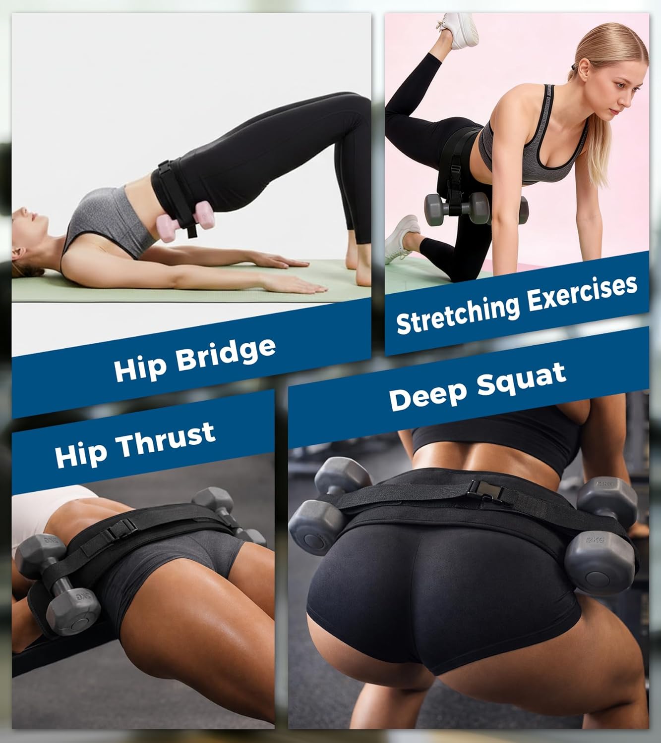 Elevate Your Workout with Our Adjustable Hip Thrust Belt - Perfect for Dumbbells, Kettlebells & Plates!