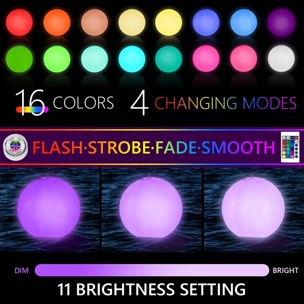 Illuminate Your Summer Fun with Our 16-Color LED Glowing Inflatable Beach Ball – Perfect for Pool Parties and Outdoor Events!