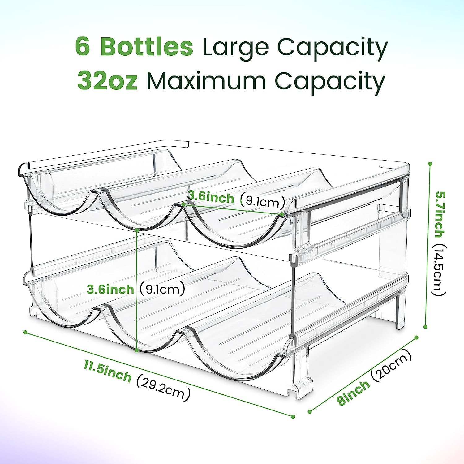 Maximize Your Space with Our Stylish 2-Pack Water Bottle Organizer - Perfect for Cabinets and Refrigerators!