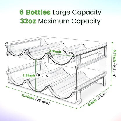 Maximize Your Space with Our Stylish 2-Pack Water Bottle Organizer - Perfect for Cabinets and Refrigerators!