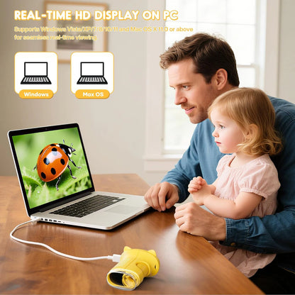 Discover the Wonders of Science with the Handheld Kids Microscope - 2.4-Inch Screen, 1000X Magnification, Perfect Educational Gift for Boys & Girls!