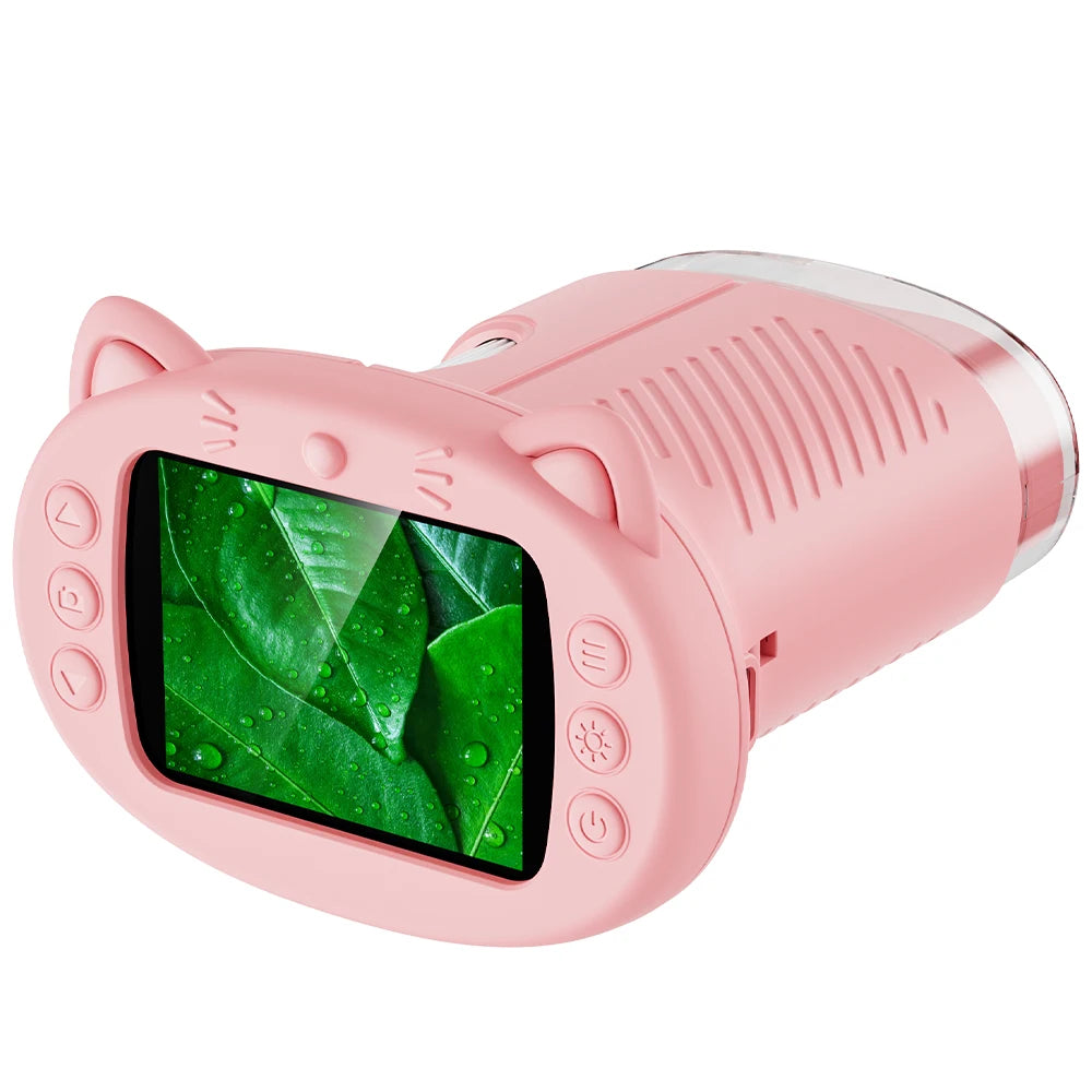 Discover the Wonders of Science with the Handheld Kids Microscope - 2.4-Inch Screen, 1000X Magnification, Perfect Educational Gift for Boys & Girls!