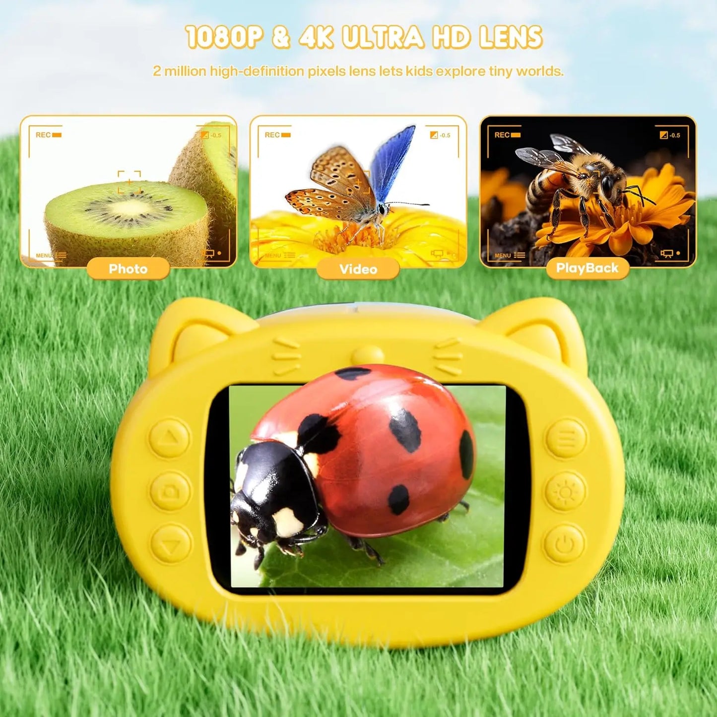 Discover the Wonders of Science with the Handheld Kids Microscope - 2.4-Inch Screen, 1000X Magnification, Perfect Educational Gift for Boys & Girls!