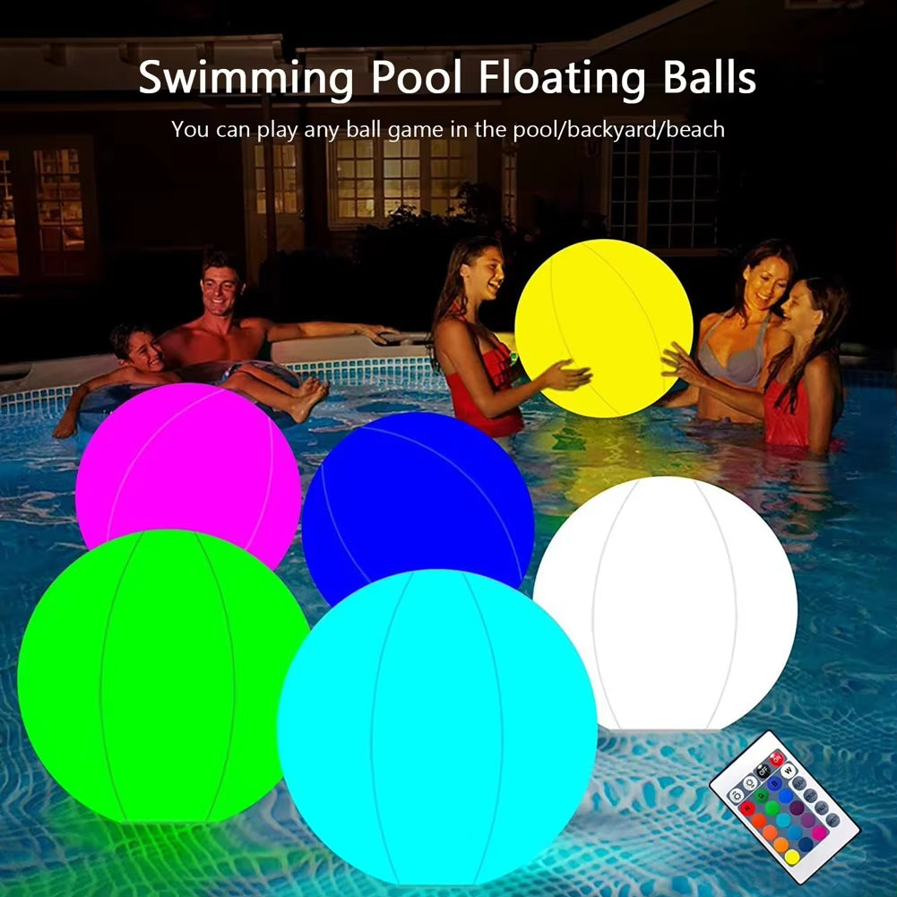 Illuminate Your Summer Fun with Our 16-Color LED Glowing Inflatable Beach Ball – Perfect for Pool Parties and Outdoor Events!